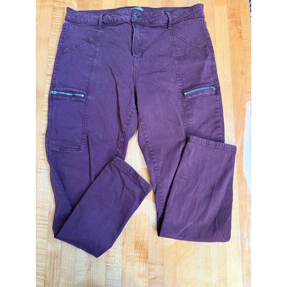 Pistola Pants - Pistola Burgundy Slim Ankle Pants with zippered pockets 32 Preloved